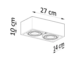 Sollux Deckenleuchte Holz eckig klein für 2x GU10 wohnlich< Holzlampen|Moderne Lampen
