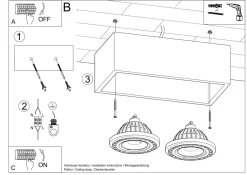 Sollux Deckenleuchte Holz eckig klein für 2x GU10 wohnlich< Holzlampen|Moderne Lampen