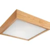Lamkur Deckenleuchte Holz Glas B: 27,5 cm H: 8 cm flach in Eiche< Deckenleuchten|Flurlampen