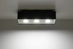 Sollux Deckenleuchte HYDRA in Schwarz 3-flmg< Flurlampen|Bürolampen