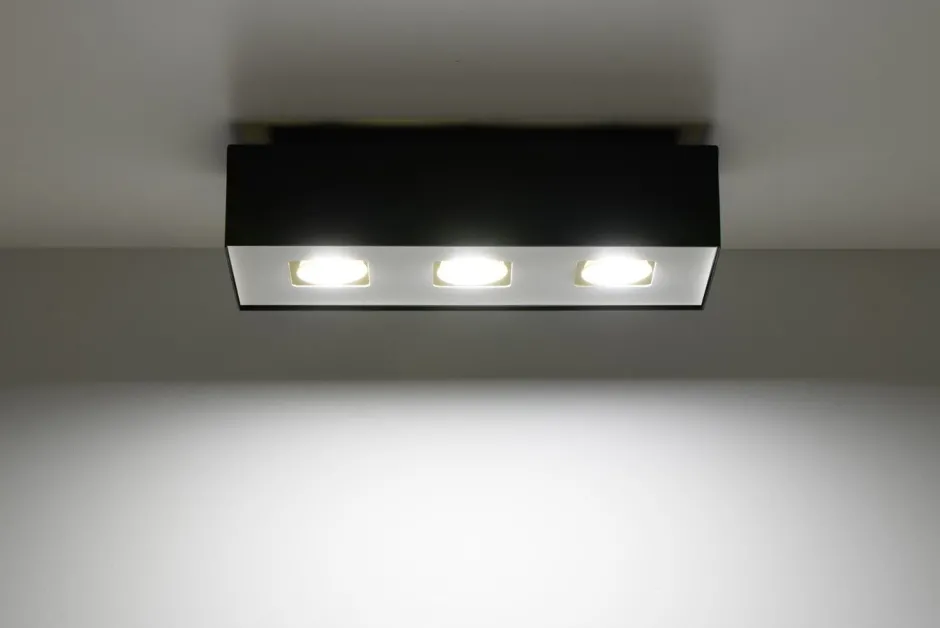 Sollux Deckenleuchte HYDRA in Schwarz 3-flmg< Flurlampen|Bürolampen