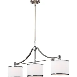 Hängelampen|Esszimmer Lampen*Elstead Deckenleuchte ILVY Chrom Weiß B:98cm kürzbar Lampe