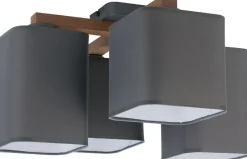 Flurlampen|Bürolampen*TK Lighting Deckenleuchte IMALE in Graphit Holz Flur Lampe