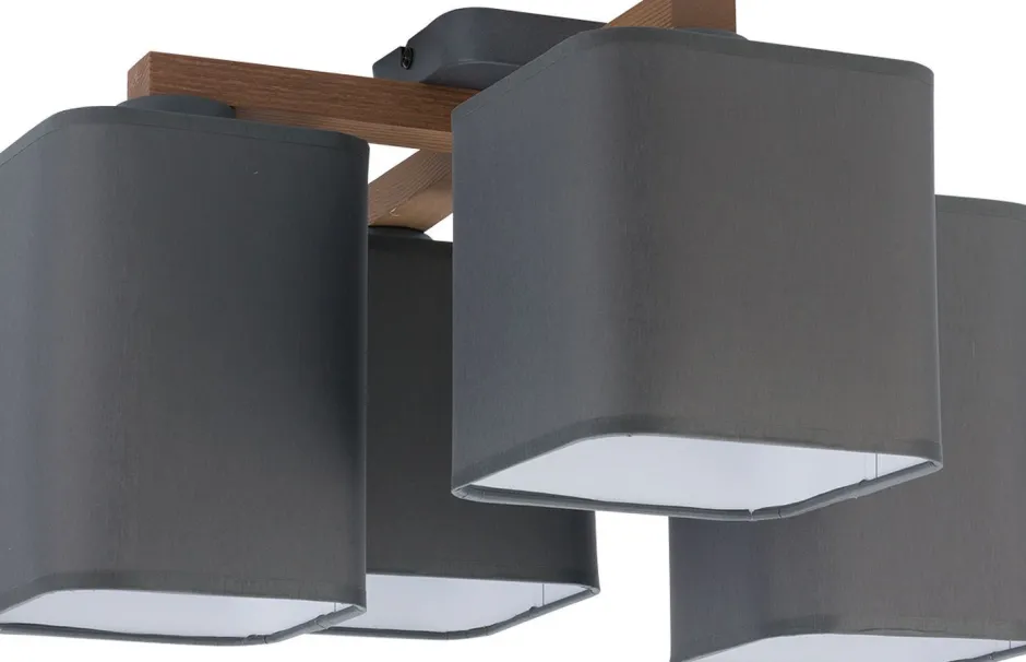 Flurlampen|Bürolampen*TK Lighting Deckenleuchte IMALE in Graphit Holz Flur Lampe