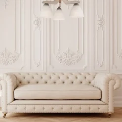 Lamkur Deckenleuchte in Buche Weiß Holz Wohnzimmer< Deckenleuchten|Flurlampen