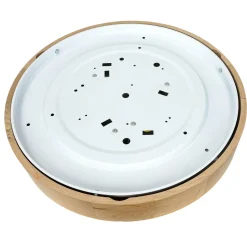 Holzlampen|Moderne Lampen*Lamkur Deckenleuchte in Eiche 3-flammig rund Wohnzimmer