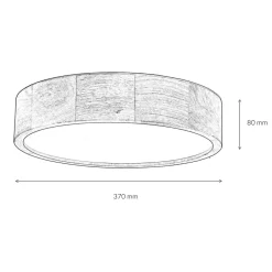 Lamkur Deckenleuchte in Eiche rund Wohnzimmer Holz Lampe< Holzlampen|Moderne Lampen