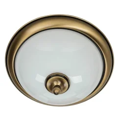 Jupiter Deckenleuchte in Messing antik Weiß Glas KELSEY< Deckenleuchten|Flurlampen