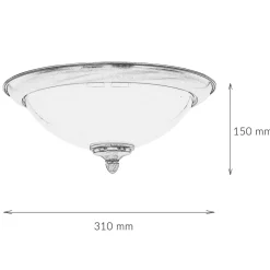 Jupiter Deckenleuchte in Messing antik Weiß Glas KELSEY< Deckenleuchten|Flurlampen