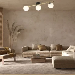 Emibig Deckenleuchte in Schwarz Weiß Gold E14 Glas Metall< Deckenleuchten|Flurlampen