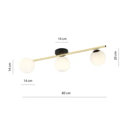 Emibig Deckenleuchte in Schwarz Weiß Gold E14 Glas Metall< Deckenleuchten|Flurlampen