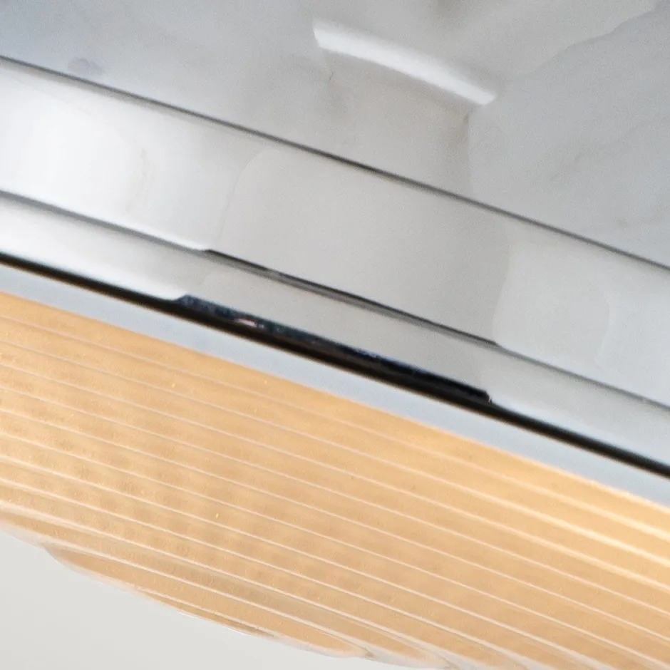 Deckenleuchten|Flurlampen*Elstead Deckenleuchte Industrial E27 Ø 32 cm rund Chrom Glas Metall