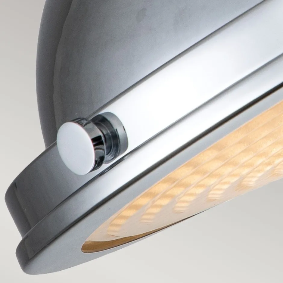 Deckenleuchten|Flurlampen*Elstead Deckenleuchte Industrial E27 Ø 32 cm rund Chrom Glas Metall