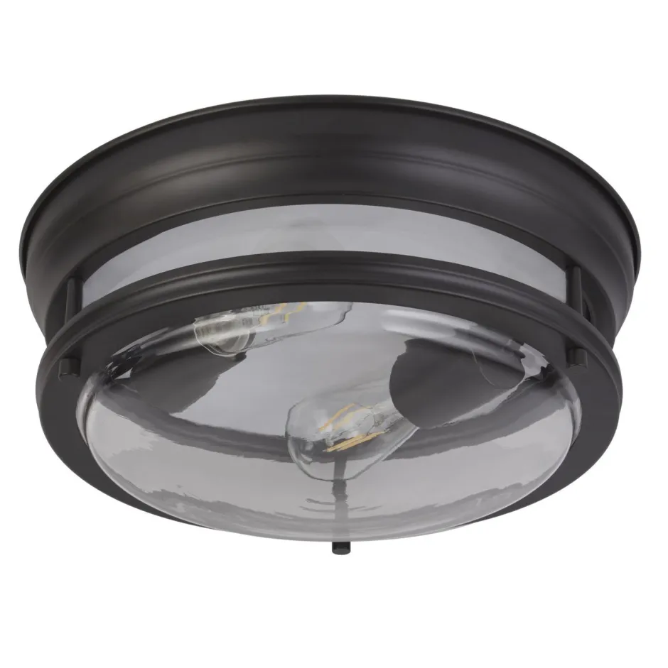 Searchlight Deckenleuchte IP44 E27 Ø 35 cm Schwarz Badezimmer< Deckenleuchten|Badezimmer Lampe