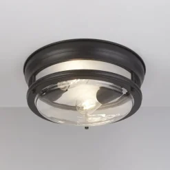 Searchlight Deckenleuchte IP44 E27 Ø 35 cm Schwarz Badezimmer< Deckenleuchten|Badezimmer Lampe