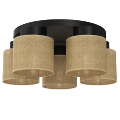 Deckenleuchten|Flurlampen*Luminex Deckenleuchte Jute Metall Ø58 cm rund E27 gemütlich