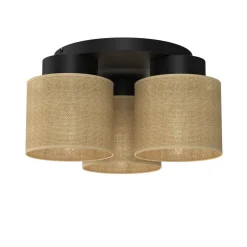 Luminex Deckenleuchte Jute Metall Ø45 cm rund E27 gemütlich< Deckenleuchten|Flurlampen