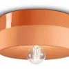 Wohnzimmerlampen|Keramiklampen*Ferroluce Deckenleuchte Keramik D: 25 cm Orange E27 rund ENRICO
