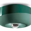 Wohnzimmerlampen|Keramiklampen*Ferroluce Deckenleuchte Keramik E27 D: 27 cm Grün rund