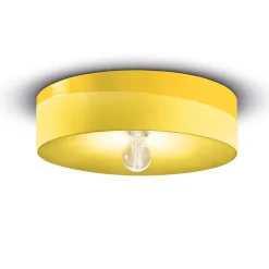 Ferroluce Deckenleuchte Keramik E27 D: 40 cm rund Gelb ENRICO< Keramiklampen|Retro Lampen