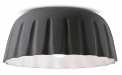 Wohnzimmerlampen|Keramiklampen*Ferroluce Deckenleuchte Keramik E27 D: 40 cm rund Grau