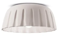 Ferroluce Deckenleuchte Keramik E27 rund D: 40 cm Weiß matt< Wohnzimmerlampen|Keramiklampen