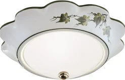 Ferroluce Deckenleuchte Keramik Glas E27 Ø 35 cm rund Landhaus< Wohnzimmerlampen|Glaslampen