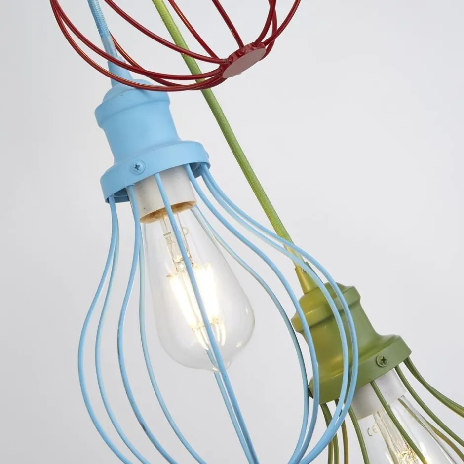 Hängelampen|Kinderzimmerlampen*Searchlight Deckenleuchte Kinderzimmer E27 Rot Blau Grün Metall