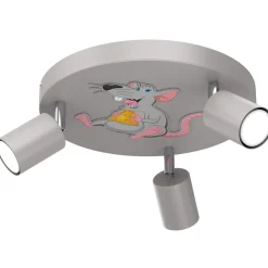 Spots|Kinderzimmerlampen*Luminex Deckenleuchte Kinderzimmer 3-flammig Grau Ø 30 cm GU10