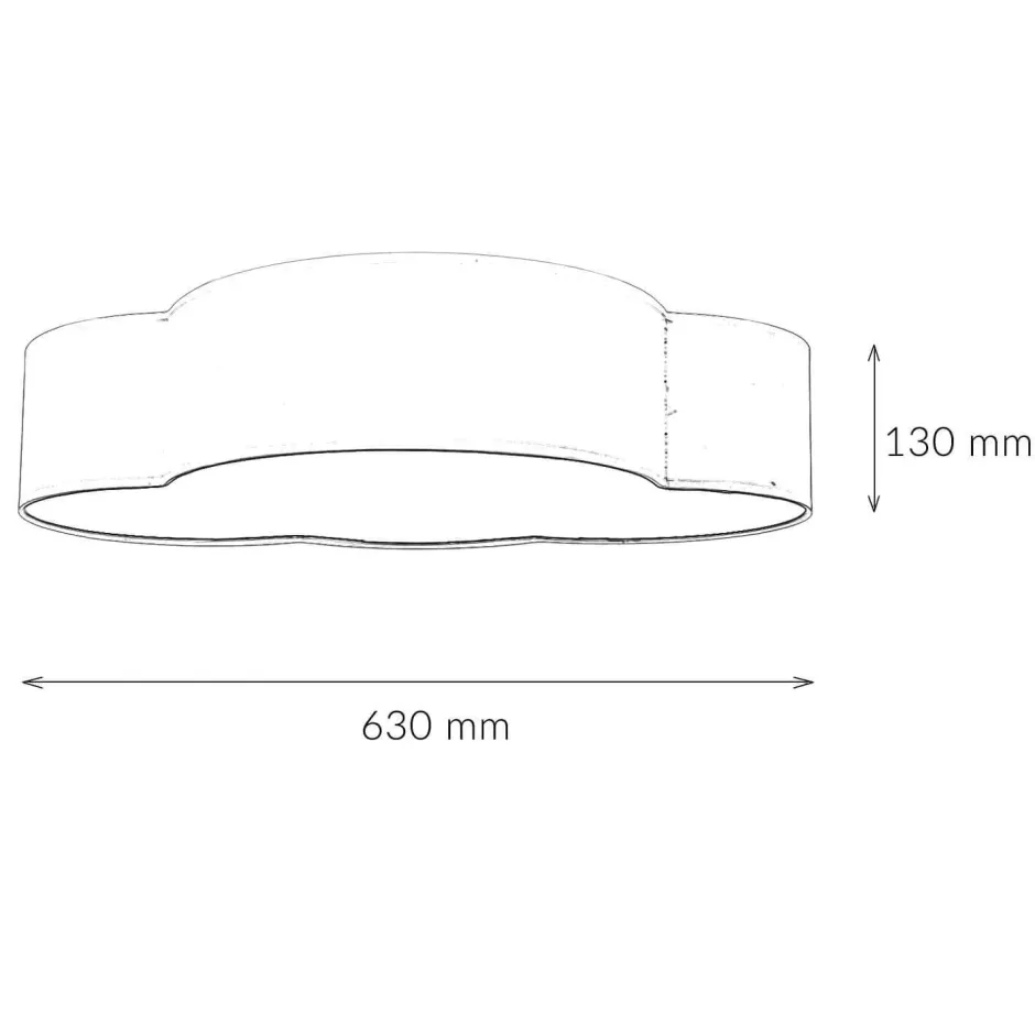 Kinderzimmerlampen|Kinderlampen*TK Lighting Deckenleuchte Kinderzimmer Blau Wolke Stoffschirm 4x E27