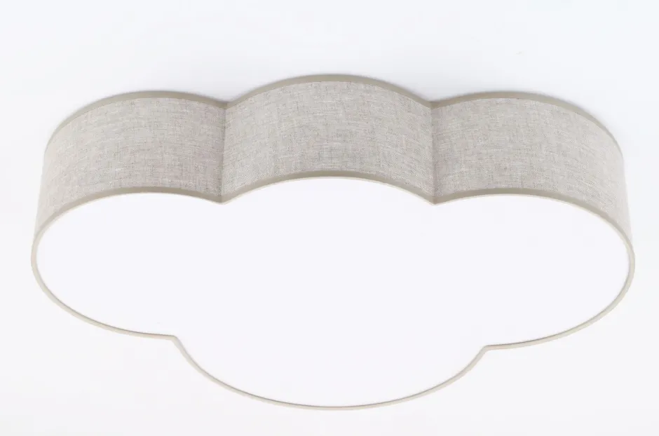 TK Lighting Deckenleuchte Kinderzimmer Leinen 4x E27 Beige Weiß Wolke<Kinder Kinderzimmerlampen|Kinderlampen
