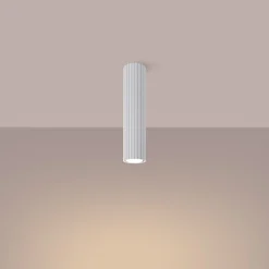 Wohnzimmerlampen|Küchenlampen*Sollux Deckenleuchte klein Ø 6,5 cm H: 20 cm Weiß Aufputz Alu GU10