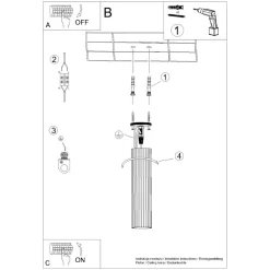 Wohnzimmerlampen|Küchenlampen*Sollux Deckenleuchte klein Ø 6,5 cm H: 20 cm Weiß Aufputz Alu GU10