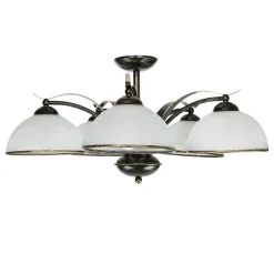 Luminex Deckenleuchte KORFU in Messing Antik 5-flmg< Glaslampen|Rustikale Lampen