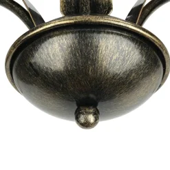 Luminex Deckenleuchte KORFU in Messing Antik 5-flmg< Glaslampen|Rustikale Lampen