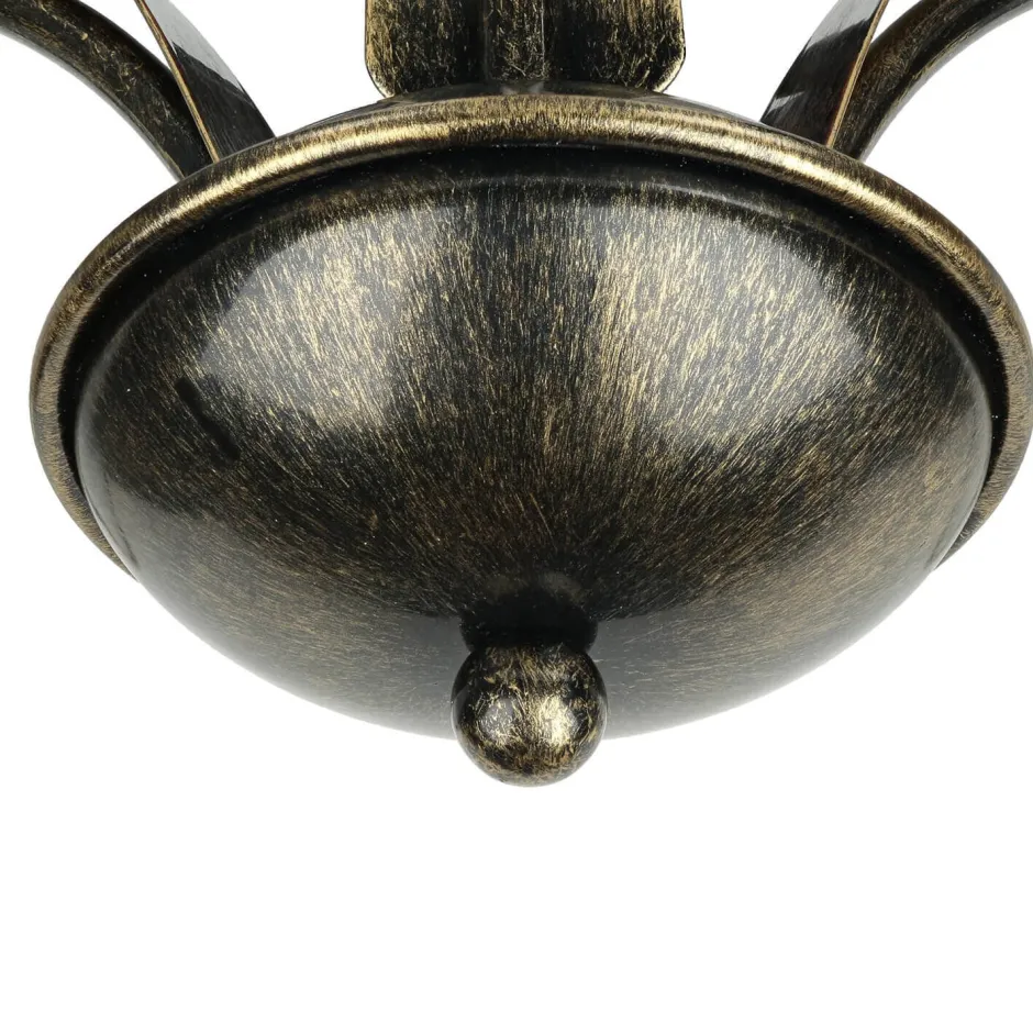 Luminex Deckenleuchte KORFU in Messing Antik 5-flmg< Glaslampen|Rustikale Lampen