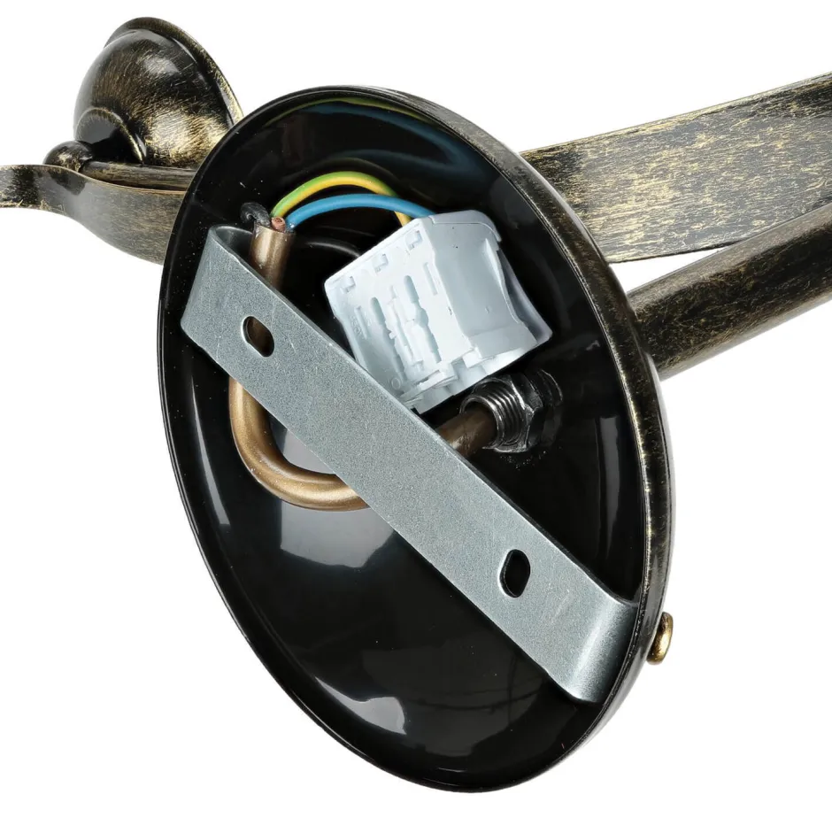 Luminex Deckenleuchte KORFU in Messing Antik 5-flmg< Glaslampen|Rustikale Lampen