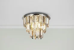 Glaslampen|Kristalllampen*Searchlight Deckenleuchte Kristall Ø 45 cm Rauchglas Art Déco