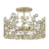 Deckenleuchten|Flurlampen*Elstead Deckenleuchte Kristall Metall in Blattsilber THYMI