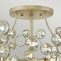 Deckenleuchten|Flurlampen*Elstead Deckenleuchte Kristall Metall in Blattsilber THYMI