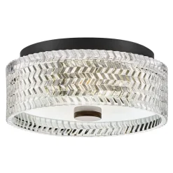 Elstead Deckenleuchte Kristall rund Ø 30,5 cm Schwarz E27 blendarm< Deckenleuchten|Flurlampen