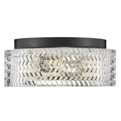 Elstead Deckenleuchte Kristall rund Ø 30,5 cm Schwarz E27 blendarm< Deckenleuchten|Flurlampen