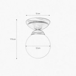 Giovanni Battista Deckenleuchte Kugel Ø 12 cm in Bronze hell glänzend Weiß< Deckenleuchten|Flurlampen
