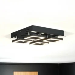 Deckenleuchten|Led Lampen*Strühm Deckenleuchte LED B: 25 cm Edelstahl in Schwarz Chrom 4200 K
