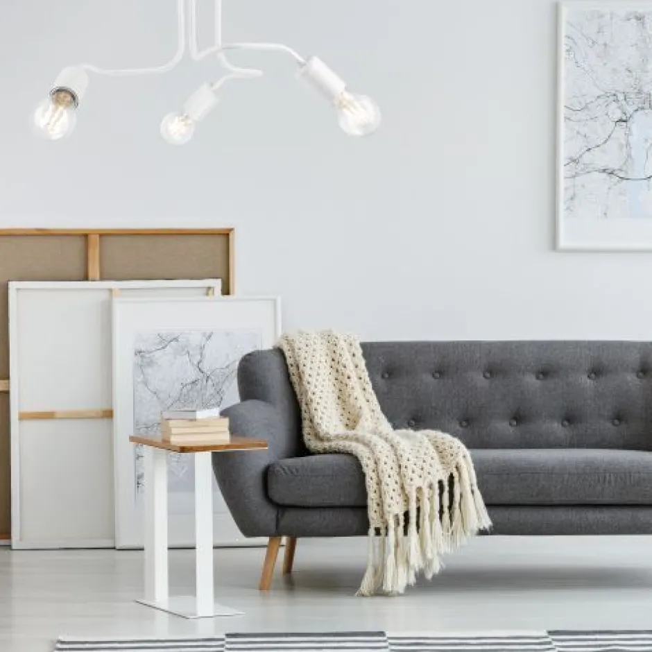 Deckenleuchten|Flurlampen*Lamkur Deckenleuchte LIZBETH Weiß Modern Metall Lampe