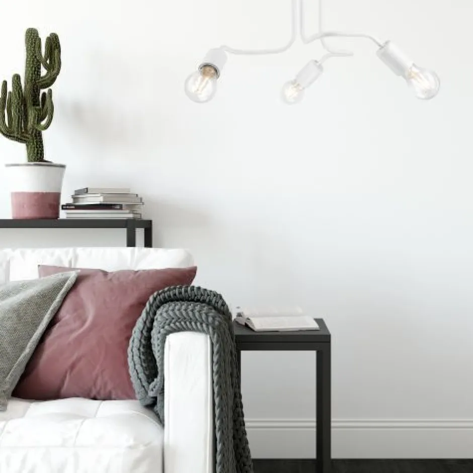 Deckenleuchten|Flurlampen*Lamkur Deckenleuchte LIZBETH Weiß Modern Metall Lampe