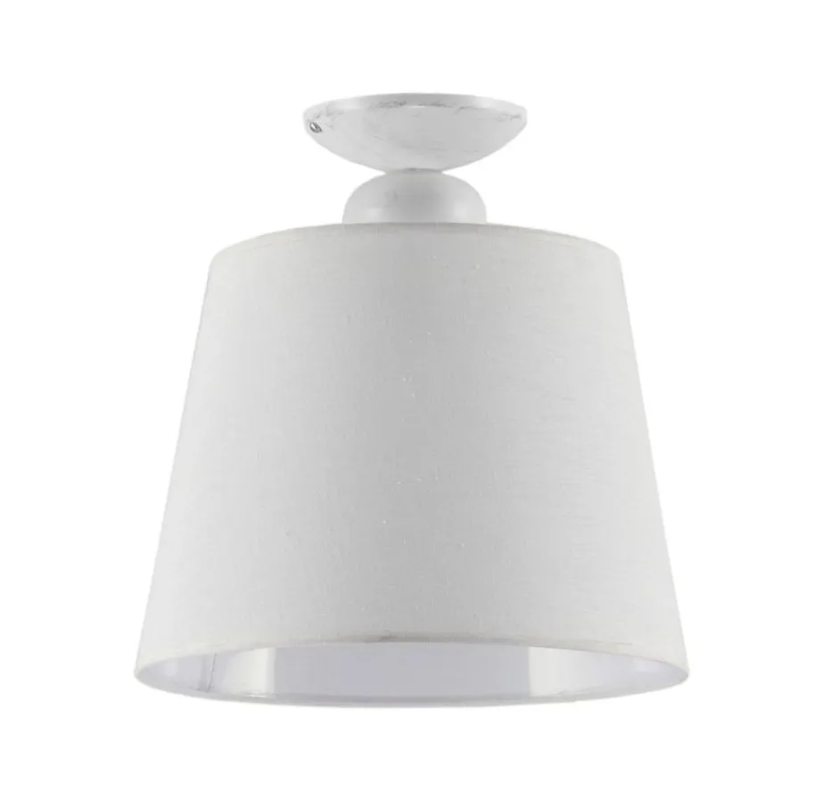 Jupiter Deckenleuchte LOCOLA Weiß Stoff Schirm Ø38cm Lampe< Deckenleuchten|Stofflampen