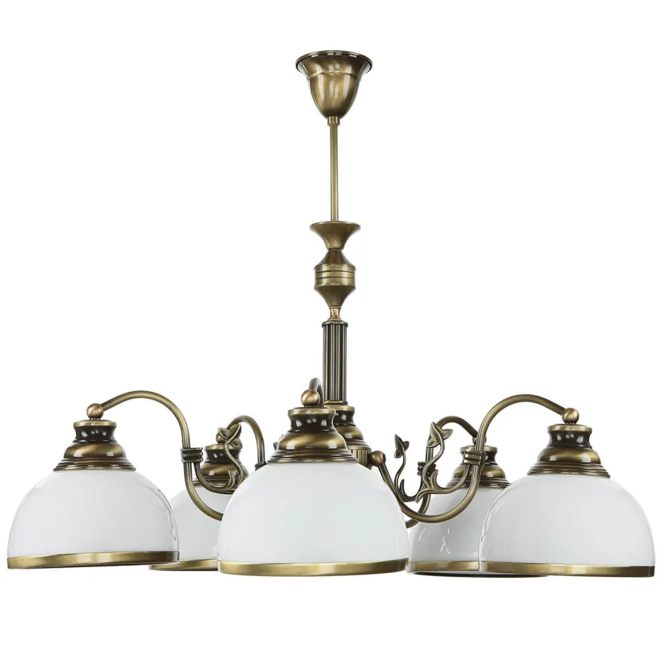 Jupiter Deckenleuchte MARLOW Messing antik Ø70cm Esstisch< Glaslampen|Jugendstil Lampen