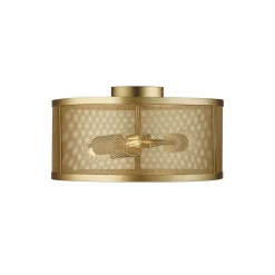 Deckenleuchten|Flurlampen*Searchlight Deckenleuchte Metall Ø 45 cm H: 24 cm rund 3x E27 Gold