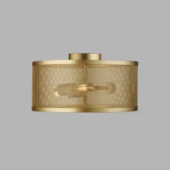 Deckenleuchten|Flurlampen*Searchlight Deckenleuchte Metall Ø 45 cm H: 24 cm rund 3x E27 Gold